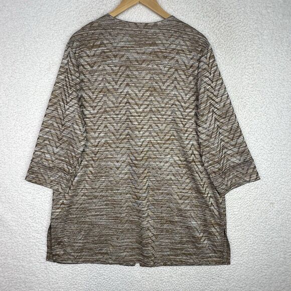 Chico’s Collection Metallic Chevron Open Front Jacket Size 3 (XL/16) - Picture 11 of 16